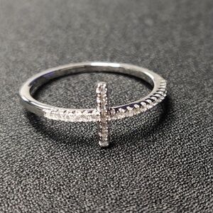 moissanite cross ring